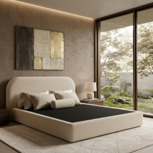 Serene Arc King Size Bouclé Bed Frame