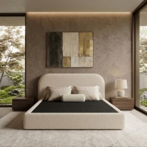 Serene Arc King Size Bouclé Bed Frame