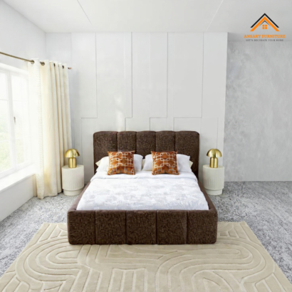 Modern Brown Upholstered Bed