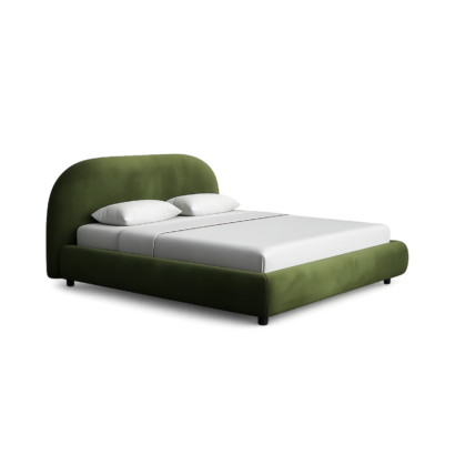 Desert Pearl upholstered bed UAE in premium olive green fabric