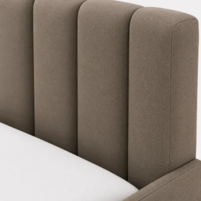 Luxury Hoffman Upholstered Platform Bed with premium fabric finish and modern styling for bedrooms in Dubai, UAE.