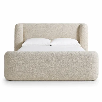 King Size Bed Frame Dubai with premium upholstered fabric, designed for modern luxury bedrooms in the UAE.