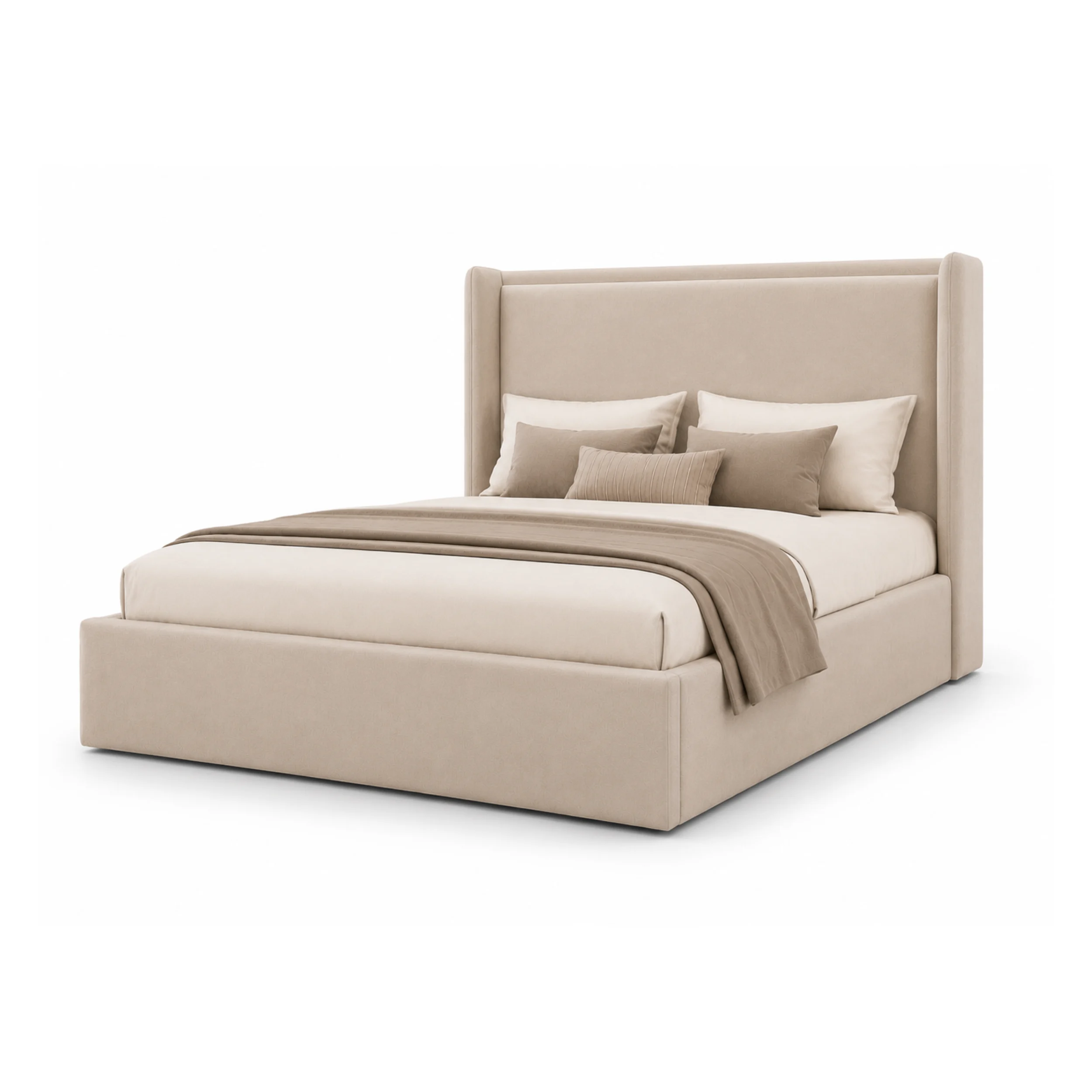 Luxury Velvet Bed Frame with modern platform design for bedrooms in Dubai UAE