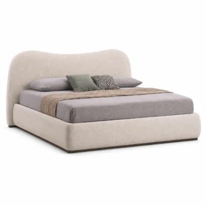 Modern Serene Curved Headboard Bed featuring a soft upholstered curved headboard in Dubai