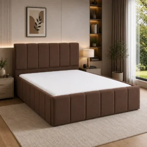 Elegant upholstered Storage Bed Frame with built-in storage, combining style and functionality for modern homes in Dubai.