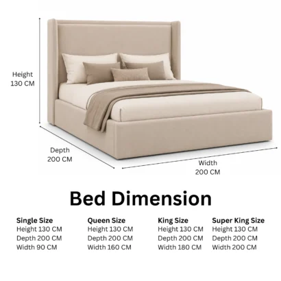 Minimalist Upholstered Velvet Bed with elegant platform base for Dubai bedrooms
