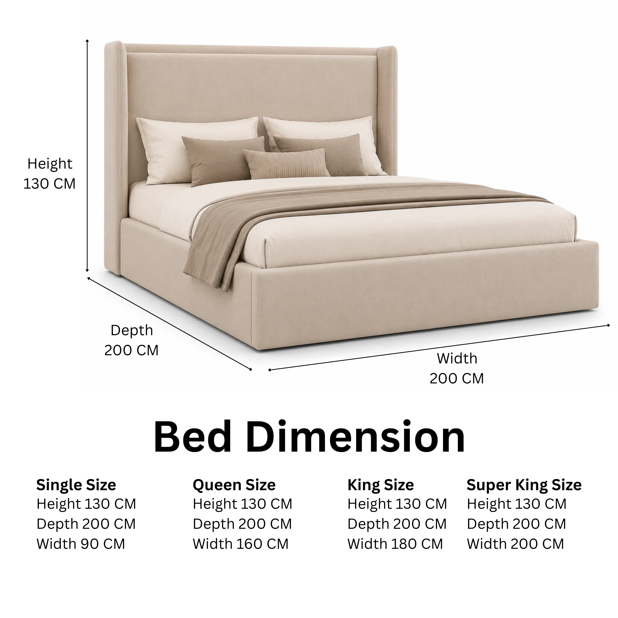 Minimalist Upholstered Velvet Bed with elegant platform base for Dubai bedrooms