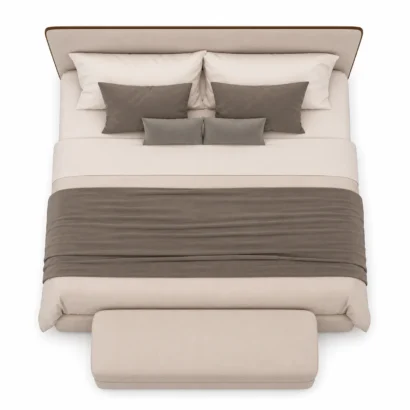 Premium Royal Comfort Fabric Bed Set with Matching Ottoman Bench for elegant bedroom interiors
