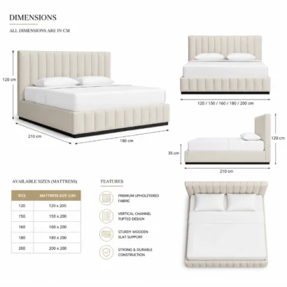 Premium Tufted Bed UAE combining elegant craftsmanship with lasting comfort and support