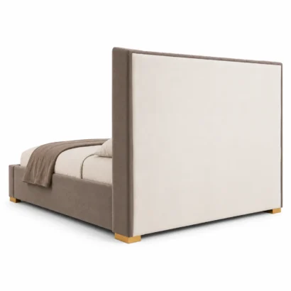 Premium Wingback Velvet Storage Bed with Hydraulic Lift and Wooden Storage Box in Dubai