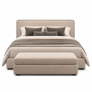 Royal Comfort Fabric Bed Set with Matching Ottoman Bench in Dubai featuring premium fabric upholstery