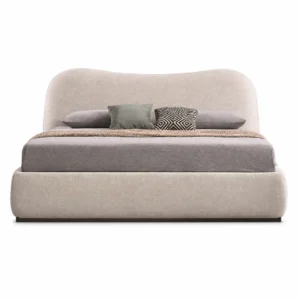 Serene Curved Headboard Bed in Dubai with a premium upholstered curved headboard