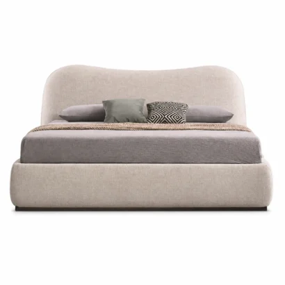 Serene Curved Headboard Bed in Dubai with a premium upholstered curved headboard