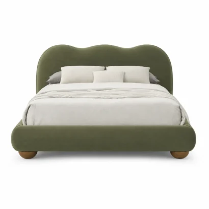 Sleek Platform Bed Frame Dubai with a modern upholstered design for contemporary bedrooms