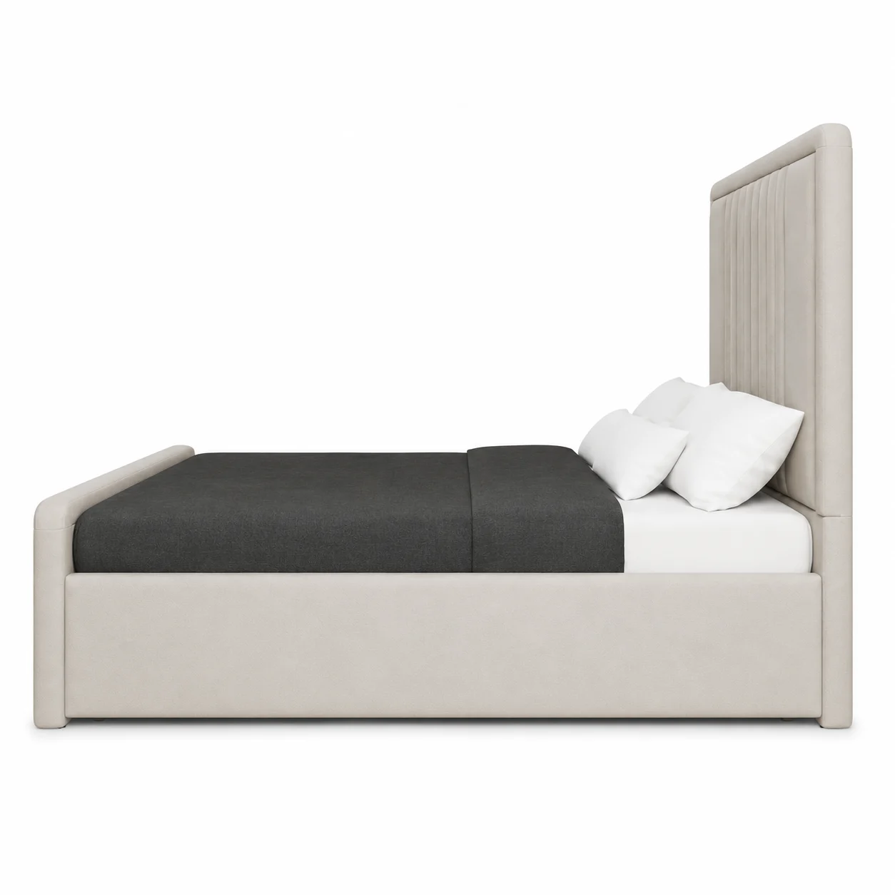 Luxury Space Saving Storage Bed in Dubai at a 45-degree angle featuring spacious under-bed storage and premium upholstery.