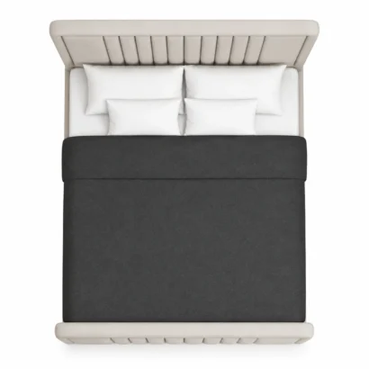 Top view of a Space Saving Storage Bed in Dubai with premium mattress, upholstered headboard, and hidden storage.