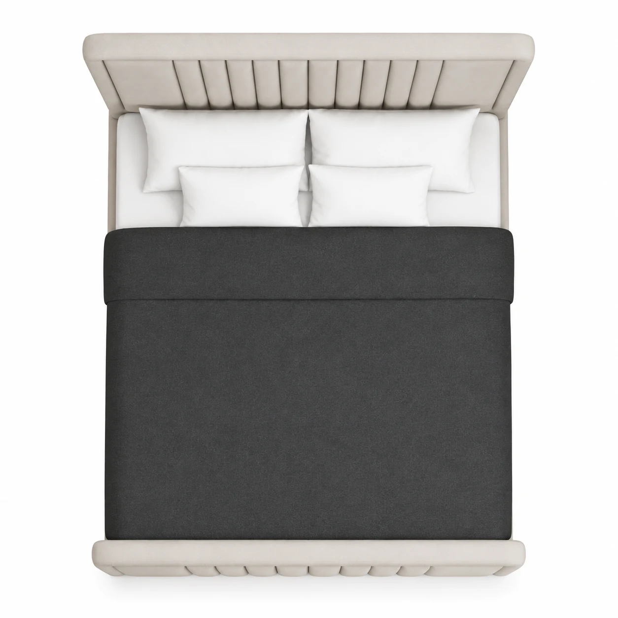 Top view of a Space Saving Storage Bed in Dubai with premium mattress, upholstered headboard, and hidden storage.