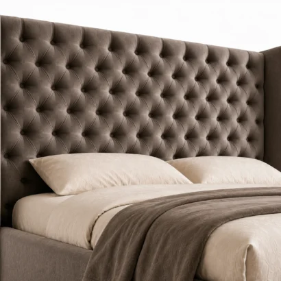 Modern Luxury Ottoman Storage Bed with Hydraulic Lift, Wooden Storage Compartment and Velvet Upholstery in Dubai