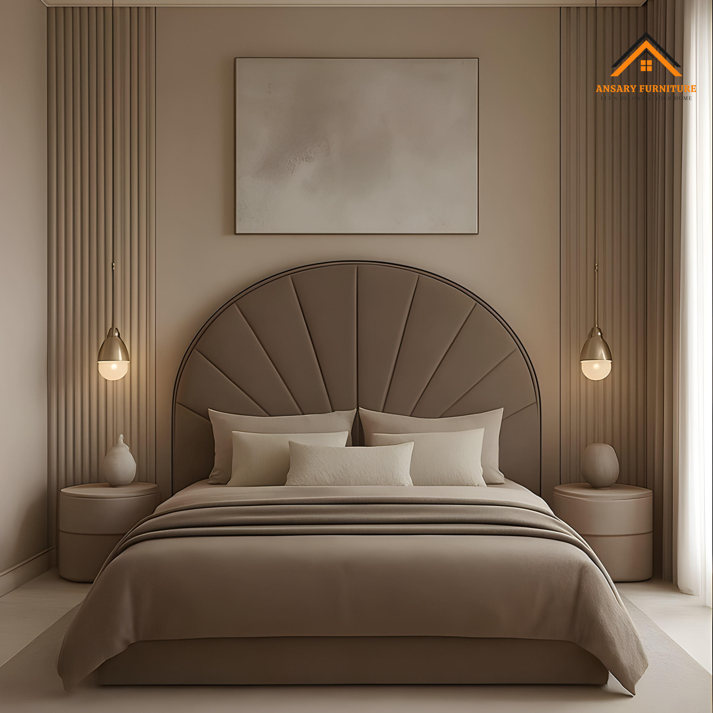 Arch Sunburst Velvet Bed Frame (1) Arch Sunburst Velvet Bed Frame