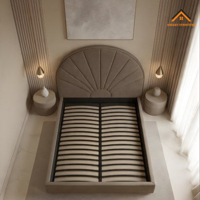 Modern velvet bed frame Dubai