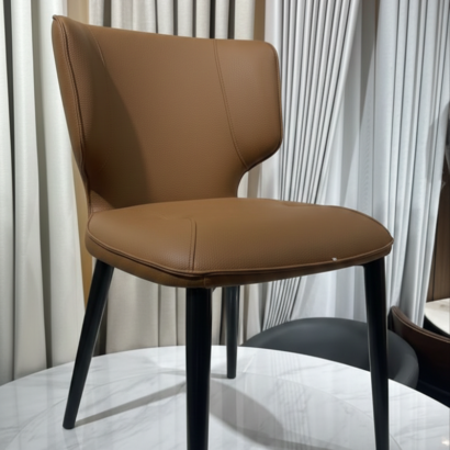 Durable brown finish dining chair for Jumeirah villa dining rooms