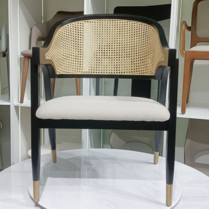High-end cane chair for luxury villas.