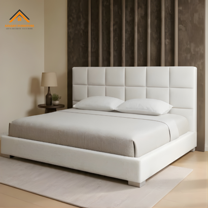 Minimalist king size bed Dubai.