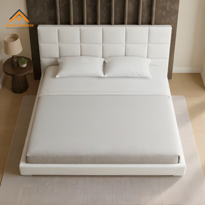 Luxury grid-upholstered bed uae