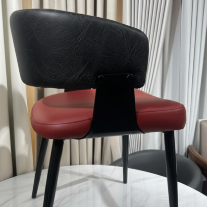 • Red upholstered side chair