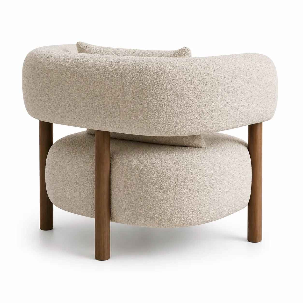 Scandinavian bouclé chair styled in a modern luxury living room in Dubai
