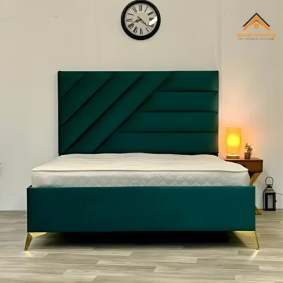 Contemporary teal fabric bed for modern bedrooms in Dubai