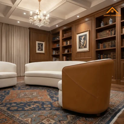 Luxury Curved Living Room Set Dubai by Ansary Furniture
