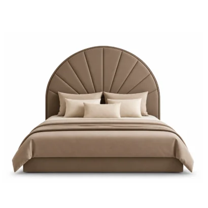 Arch Sunburst Velvet Bed Frame with tall curved headboard in Dubai