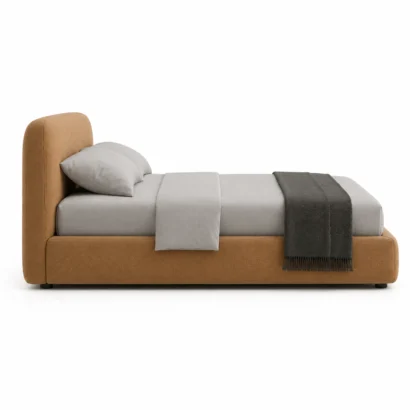 Luxury Modern Minimalist Bouclé Upholstered Bed for contemporary homes in Dubai