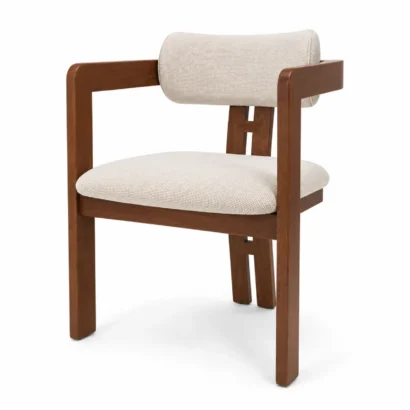 Modern solid wood dining chair with upholstered seating for dining rooms in Dubai
