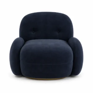 Modern Curved Accent 2-Chair Set front view with rounded arms and upholstered seat Modern Curved Accent Chair Set