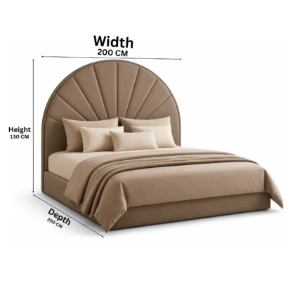 Premium velvet king bed frame with soft upholstered finish in UAE