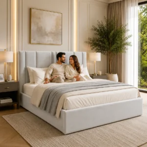 Ultra Modern Bed Frame UAE designed with elegant upholstery and durable platform construction