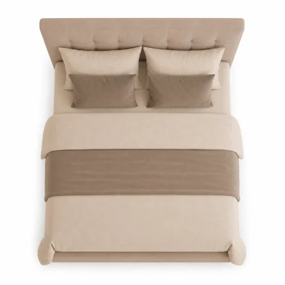 Upholstered Urban Bed UAE with a soft fabric headboard and elegant platform design