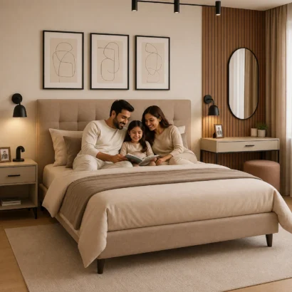 Urban Style Bed Frame UAE featuring a contemporary design with durable construction