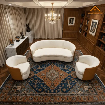 Zenith Luxe Living Room Furniture UAE with contemporary curved design