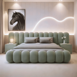 Modern bubble upholstered bed frame