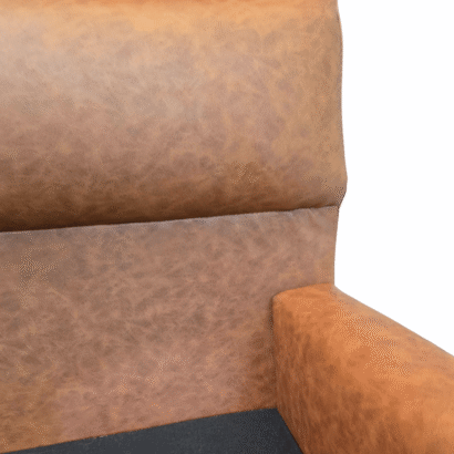 Brown horizontal channel-tufted bed frame for contemporary Dubai bedroom interiors