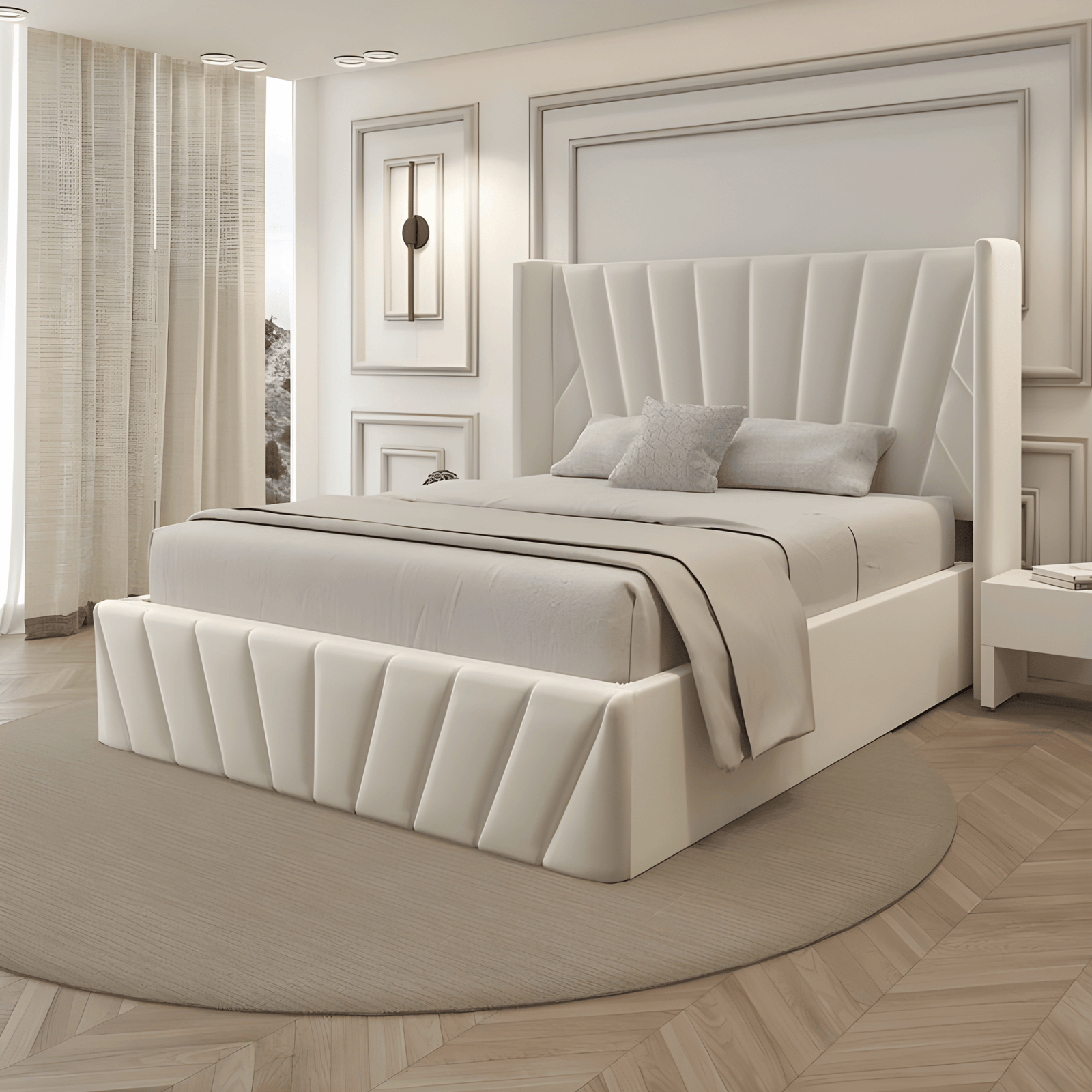1. Custom furniture in Dubai UAE by Ansary Furniture featuring a luxury modern sofa and bed design.