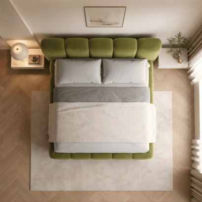 Luxury Modern Tufted Furniture Bed featuring a soft upholstered headboard for contemporary bedrooms