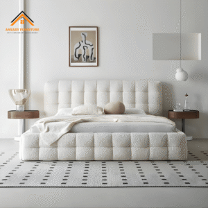 modern Puff boucle bed