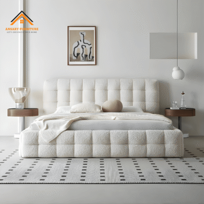 modern Puff boucle bed