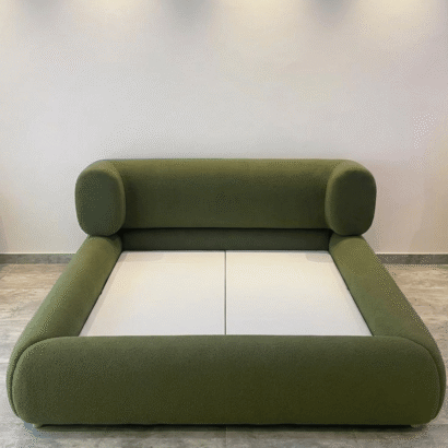 Contemporary fabric bed frame queen size for modern bedrooms in Dubai