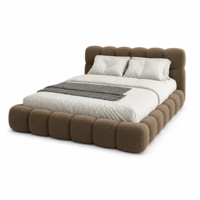 Modern Cloud Upholstered Bed Frame with soft Bouclé blend fabric in UAE