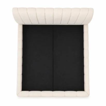 Elegant Modern Round Headboard Bed featuring a soft upholstered round headboard for contemporary homes in Dubai, UAE.